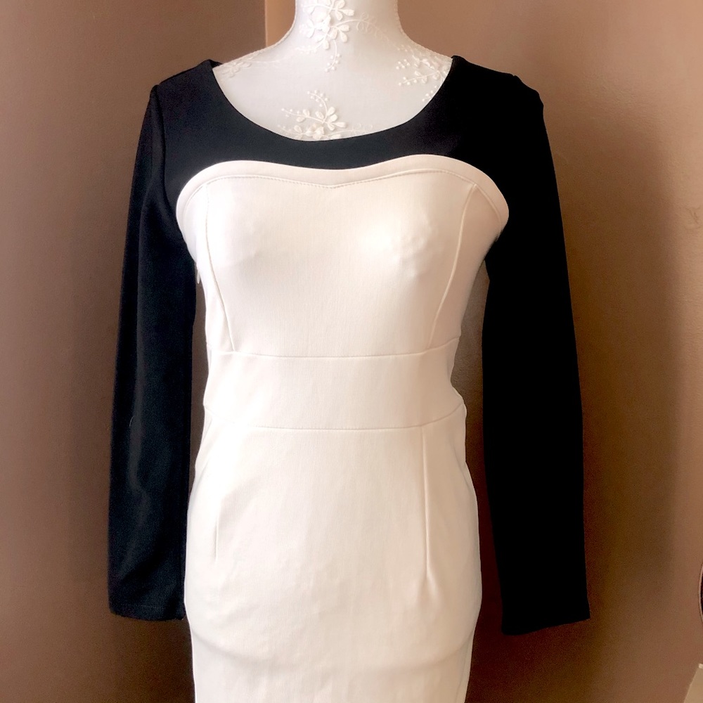 Long sleeve Colour Block Dress